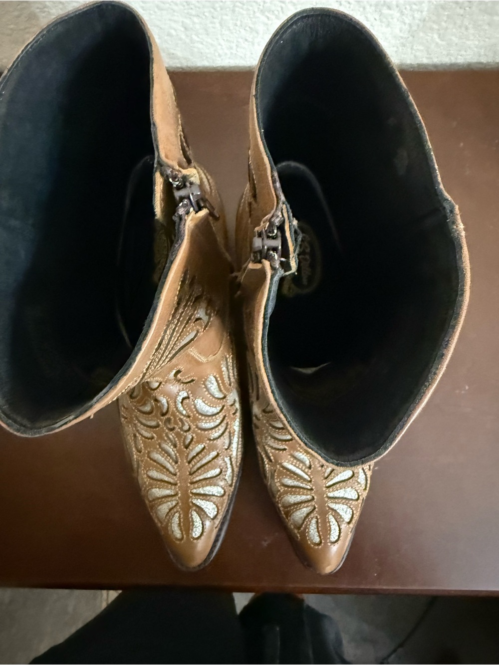 J.B. Dillon Reserve Tan Silver Glitter Fringe Western Cowgirl Boots 7B EUC - Picture 14 of 14